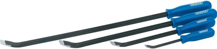 Draper 35396 Heavy Duty 4 Piece Pry Bar Set Crowbar Wrecking Prybar Crow Bar