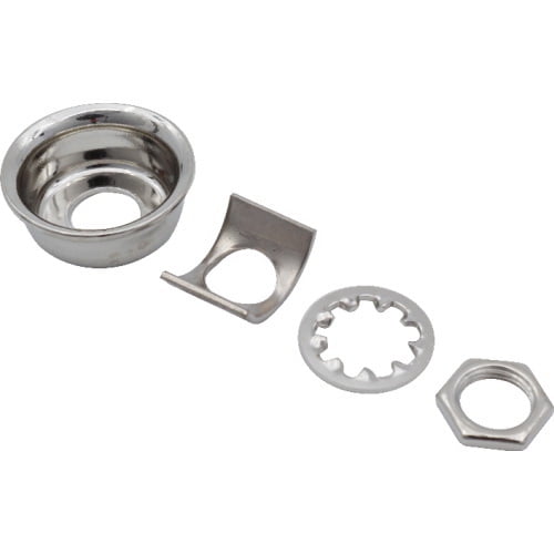 Fender Telecaster Jack Ferrule Cup with Retainer Clip (Nickel)