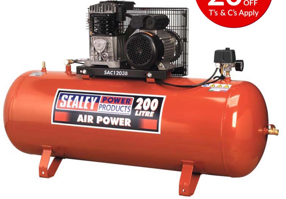 200L Belt Drive Air Compressor with Cast Cylinders 3hp