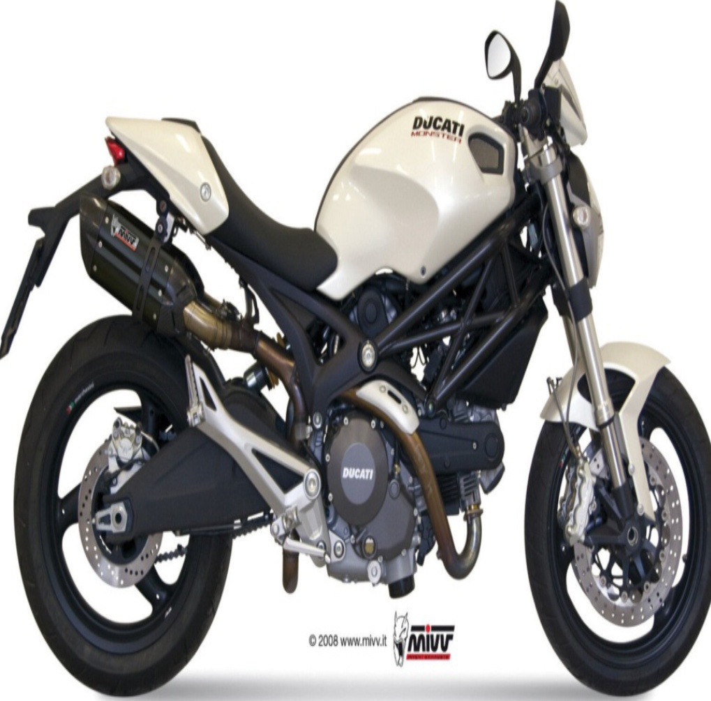 doppelt Auspuff DUCATI MONSTER 696 2012 2013 MIVV Suono Schwarz