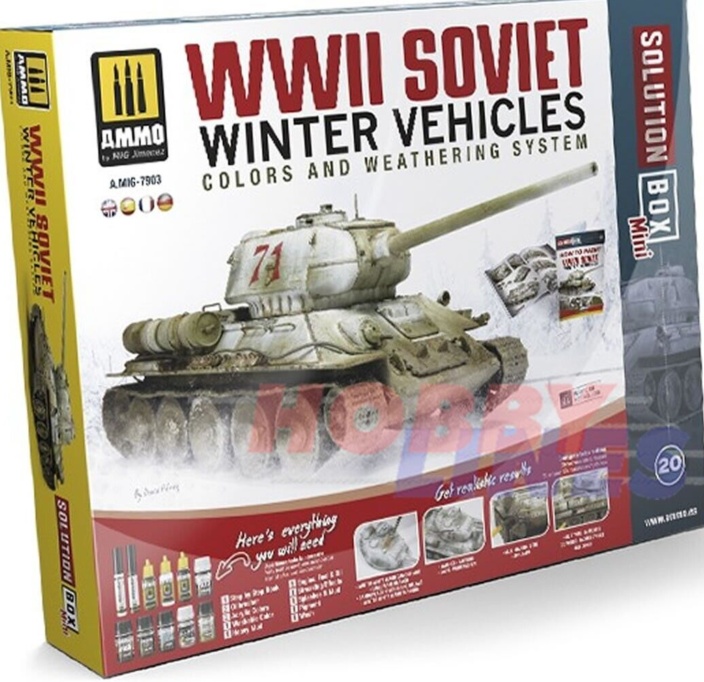 WWII Soviet Winter Vehicles SOLUTION BOX Mini Paint Weathering Ammo Mig AMIG7903