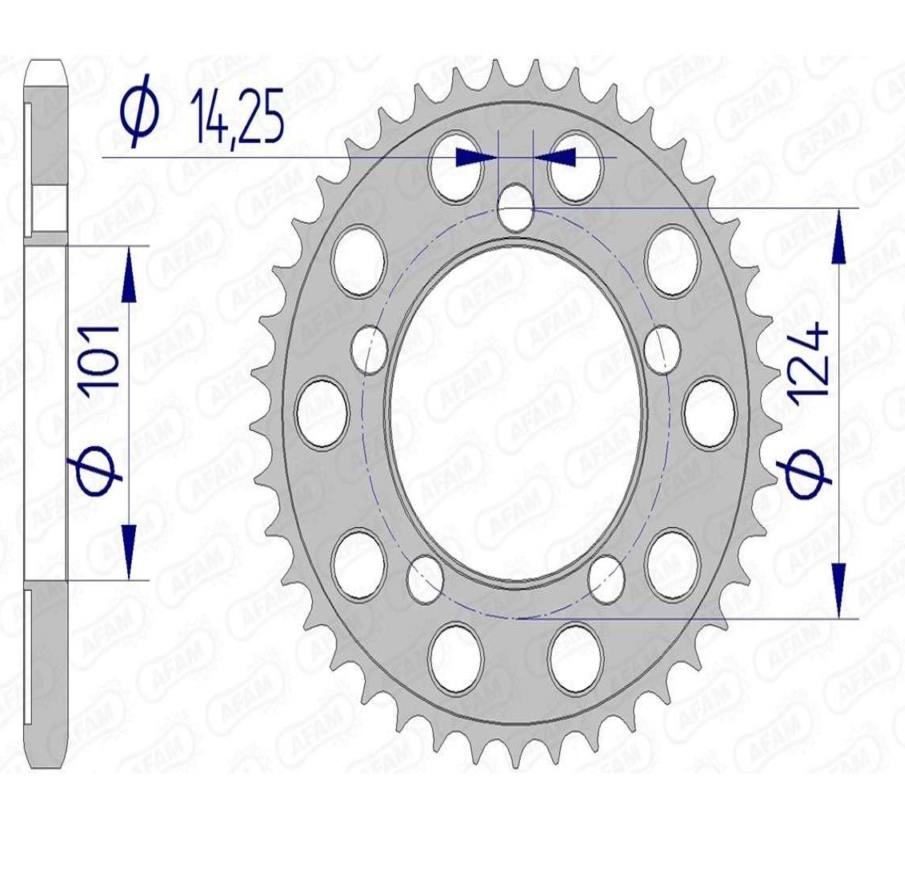 Crown AFAM Aluminium 72801-paso 525 for Moto Spare Parts Accessories