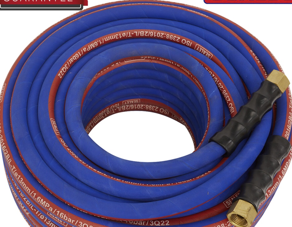 Sealey AH30R-12 Extra-Heavy-Duty Air Hose with 1/2""BSP Unions 30m x 13mm