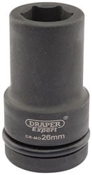 Draper 05141 Draper Hi-TORQ Deep Impact Socket 1"" Sq Dr 26mm