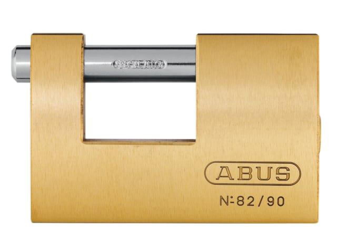 82/90 90mm Monoblock Brass Shutter Padlock - ABUS 32442