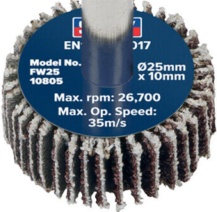Sealey FW2510805 25 x 10mm Abrasive Flap Wheel on 6mm Shaft 80Grit - Pack of