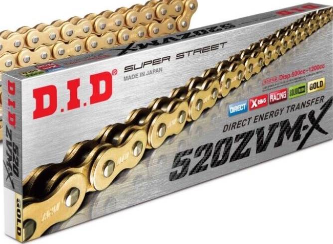 DID 520 ZVM-X (G&G) X 96 R Chain For Motorcycle Spare Parts Accessories