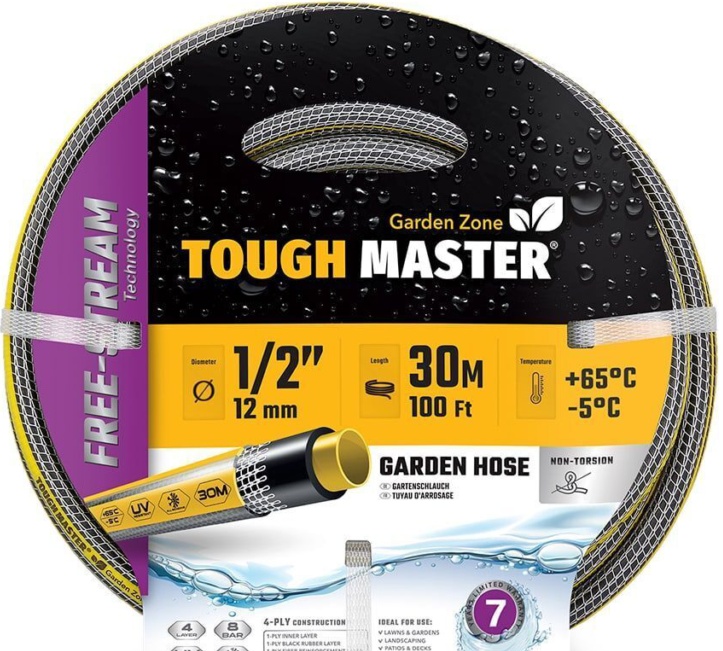 4-Layer Reinforced Anti-Kink 30m/100ft Garden Hose Pipe Braided Water Hosepipe