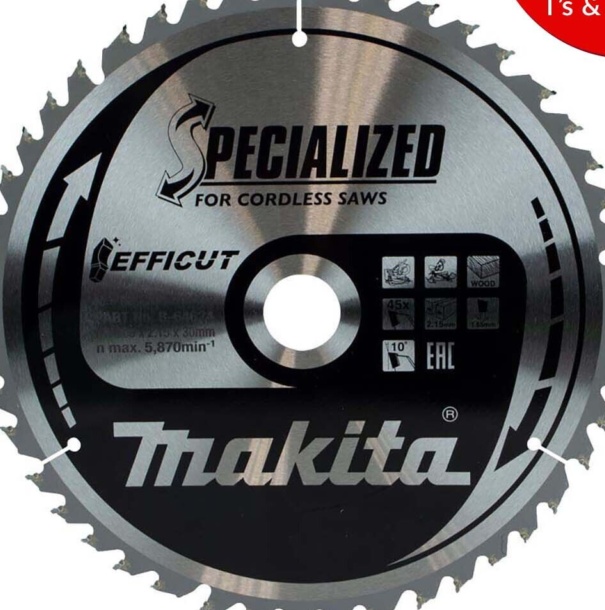 Makita B-64630 260mm x 30mm x 45T TCT Efficut Circular Saw Blade Wood Cutting