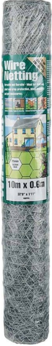 Gardman Galvanised Wire Netting 25mm² Hexagon, 10 x 0.6m