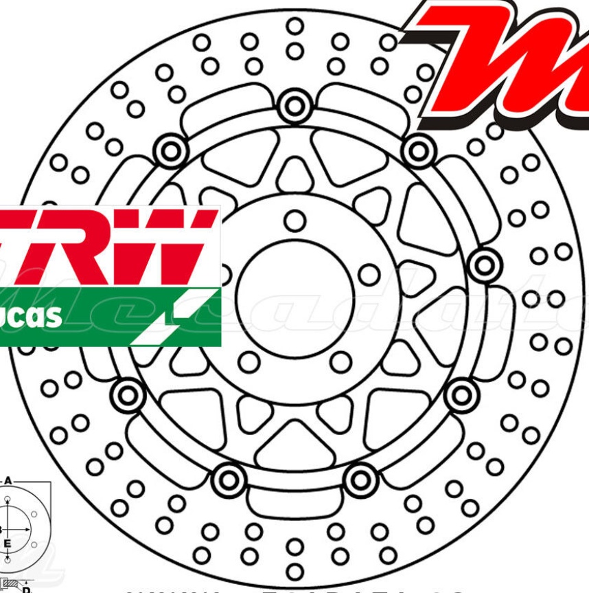 Free Shipping TRW MSW 215 Brake Disc For Motorcycle Parts Accessories