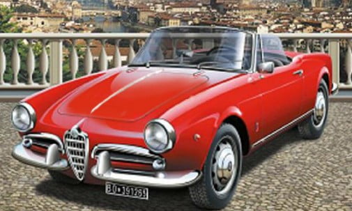 Italeri 3653 Alfa Romeo Giulietta Spider 1600 1:24 Scale Kit - Image 6