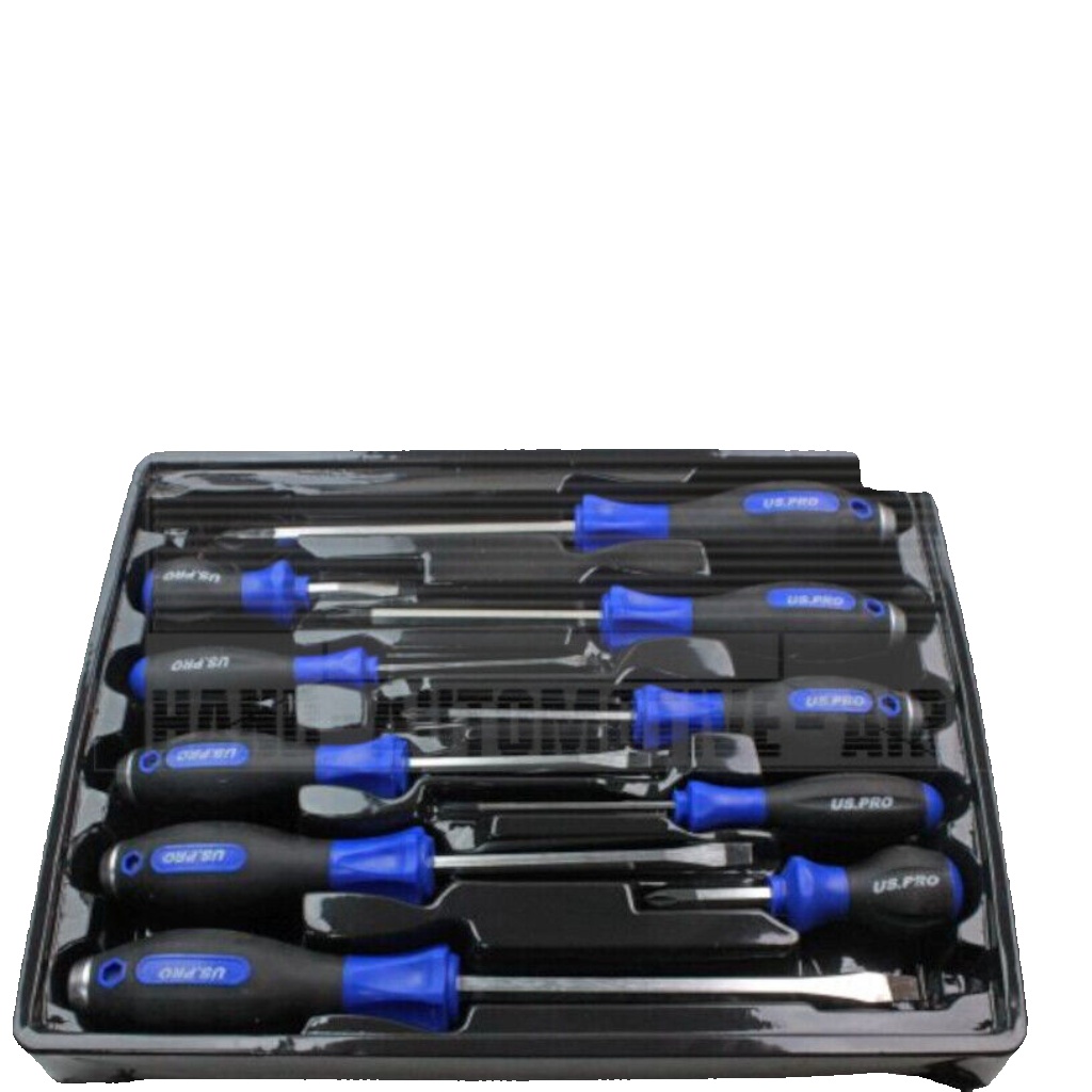 US Pro 10 Piece Screwdriver Set Phillips and Slotted Magnetic Tip flat cross - Image 7