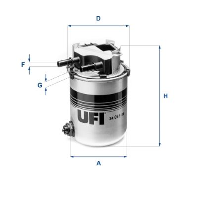 24.095.04 UFI FILTRO CARBURANTE PER RENAULT KOLEOS 2.0 DCI 16-