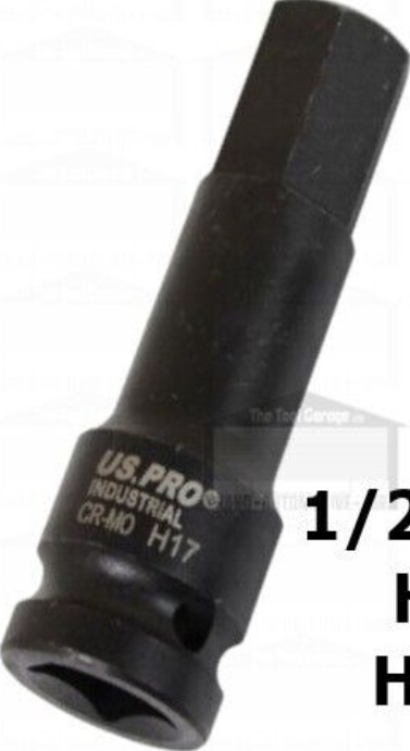 US PRO INDUSTRIAL 1/2"" drive Impact Hex / Allen Bit Socket M17 x 78mm 3367