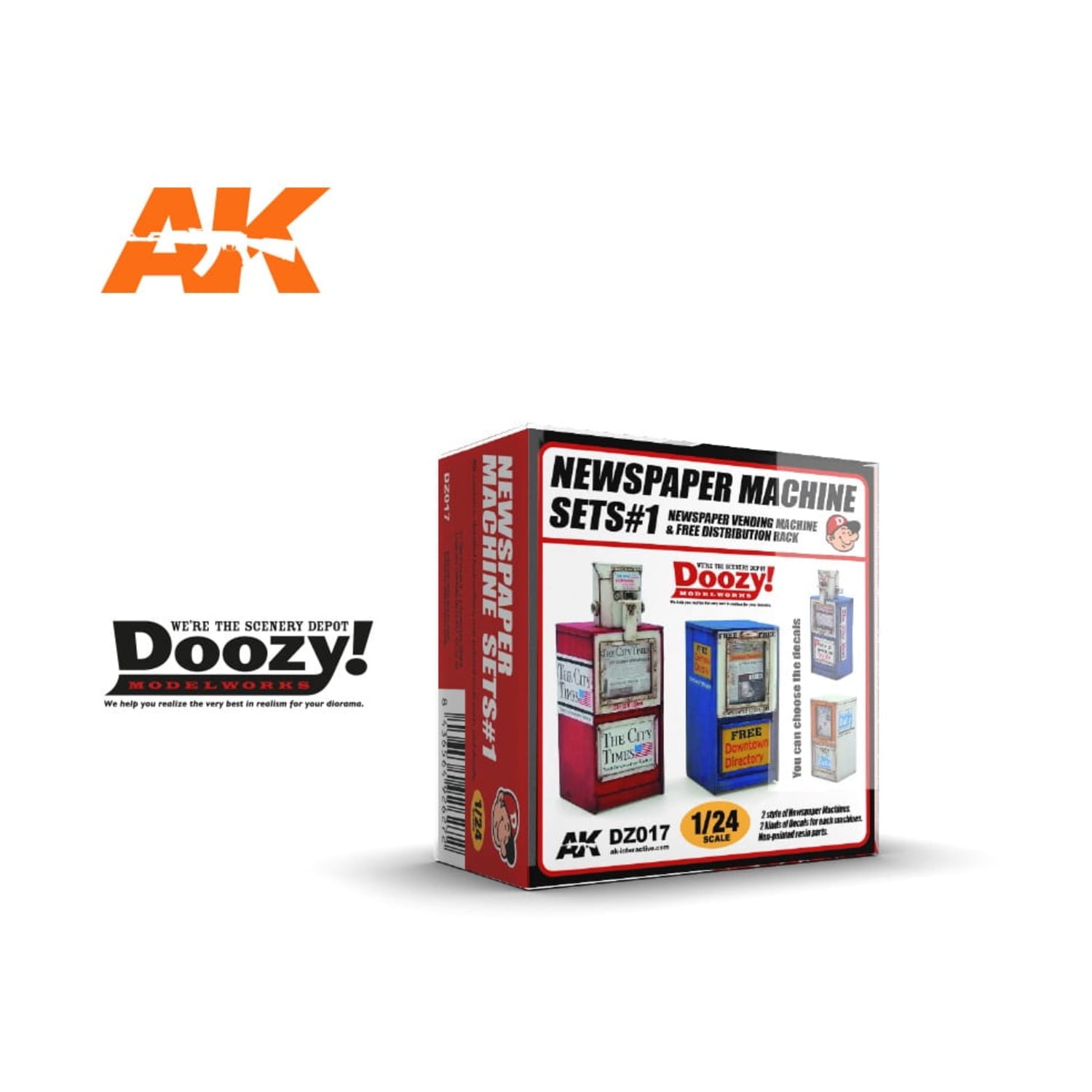 AK Interactive DZ017 - Newspaper Machine Sets 1 - New