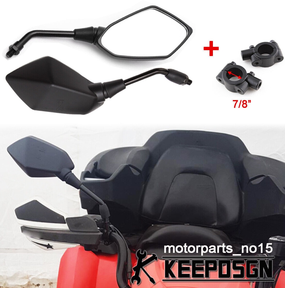 Black Motorcycle Bike Wing Rear View Side Mirrors Motorbike Rearview Pair 7/8""