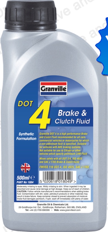 GRANVILLE BRAKE FLUID DOT 4 500ML 1804
