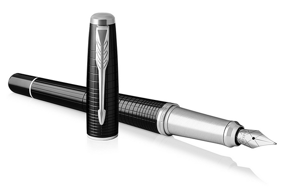 Parker Urban Premium Chiselled Ebony Medium Nib Fountain Pen 1931612 Gift Box
