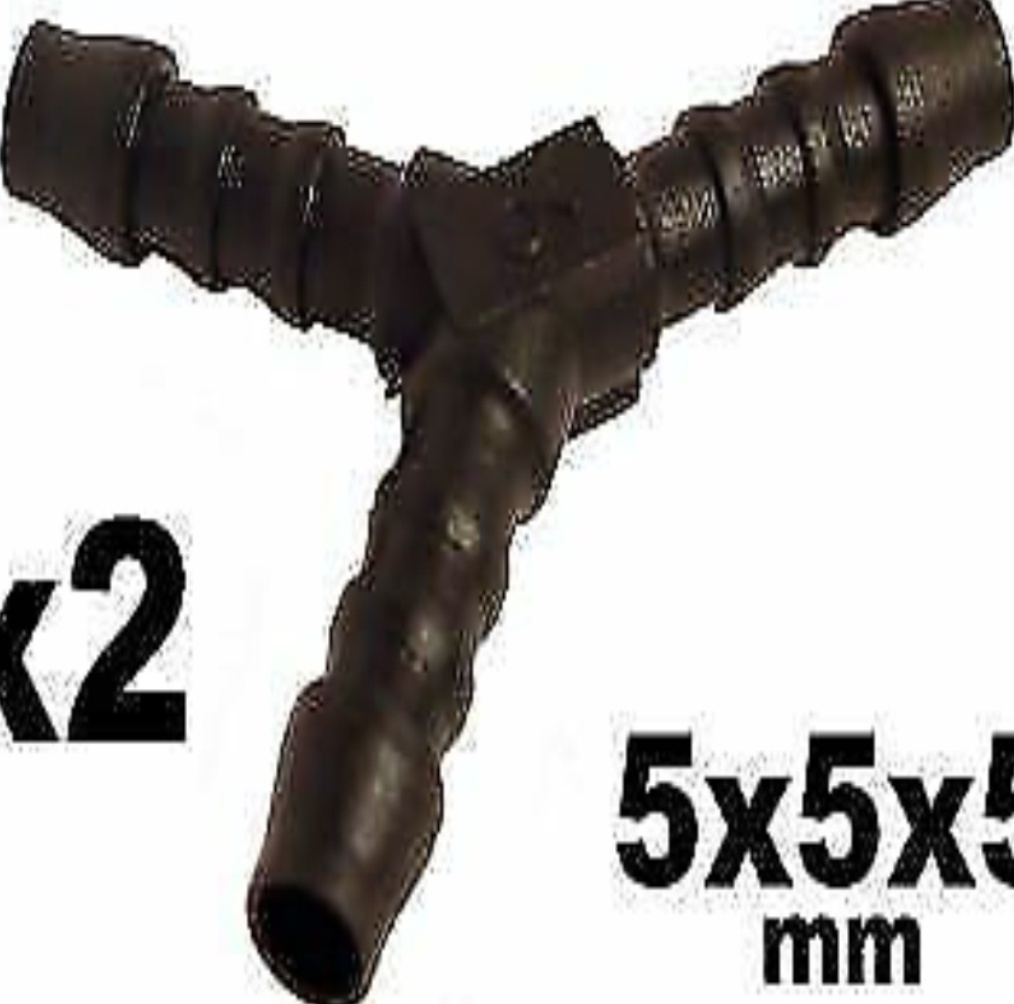 2x Hose Tube Pipe 3-way Y-Piece Splitter Connector 5mm