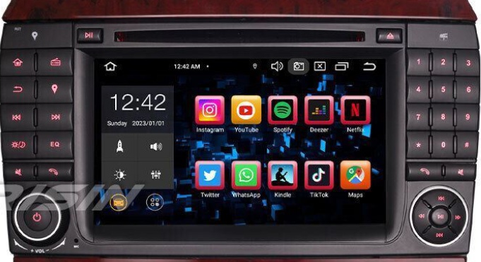 8-Core Android 14.0 Car Stereo Sat Nav DVD CarPlay Mercedes S/CL Class W220 W215
