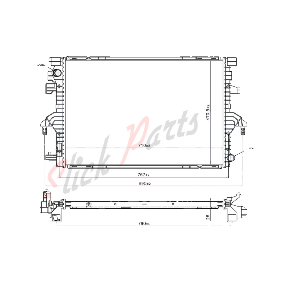 fits VOLKSWAGEN TRANSPORTER T6 RADIATOR 2.0 TDi 2015 2016 2017 2018