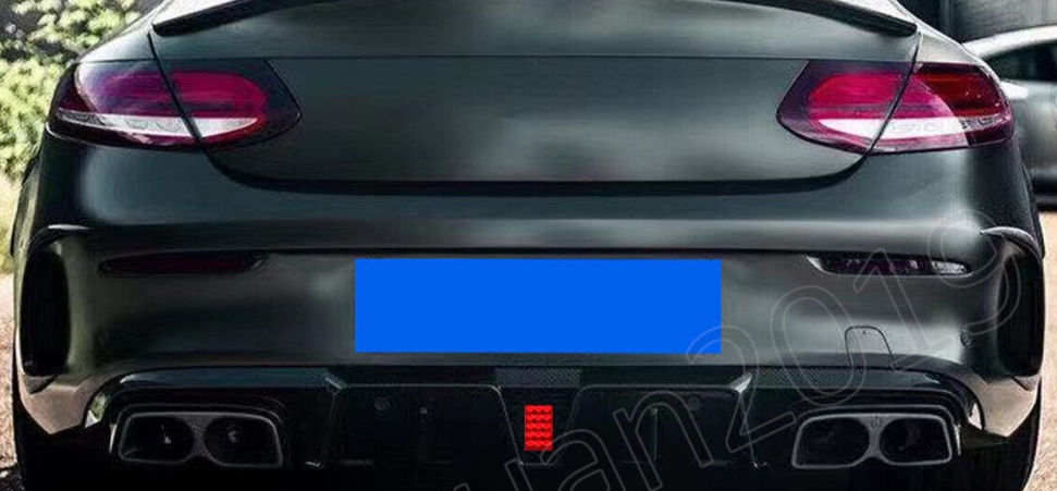 FOR MERCEDES C CLASS C63 C205 A205 AMG CARBON LOOK REAR DIFFUSER WITH TAILPIPES