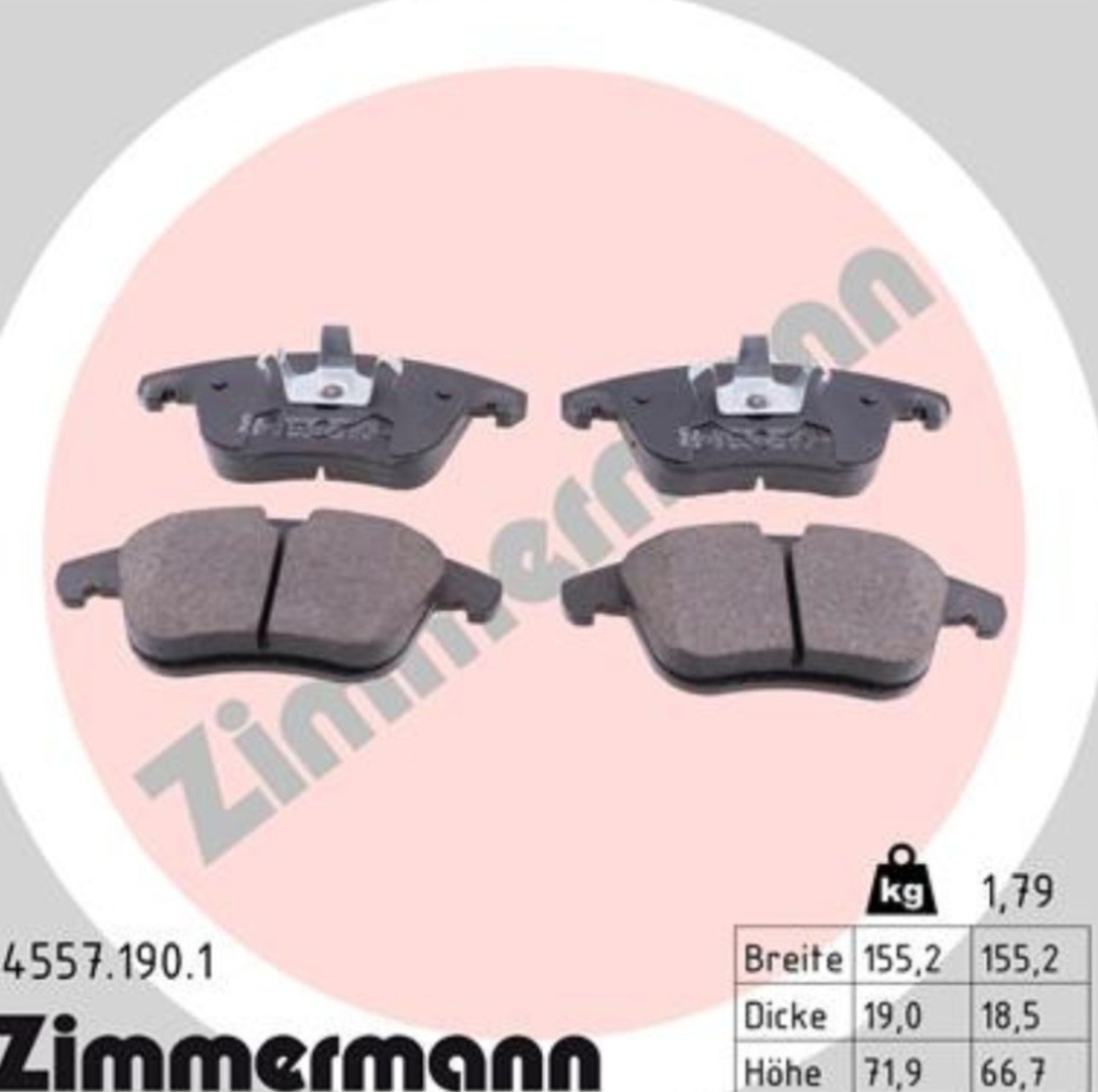 Front ZIMMERMANN 24557.190.1 Brake Pad Set, disc brake for CITROËN,DS,DS (CAPSA)