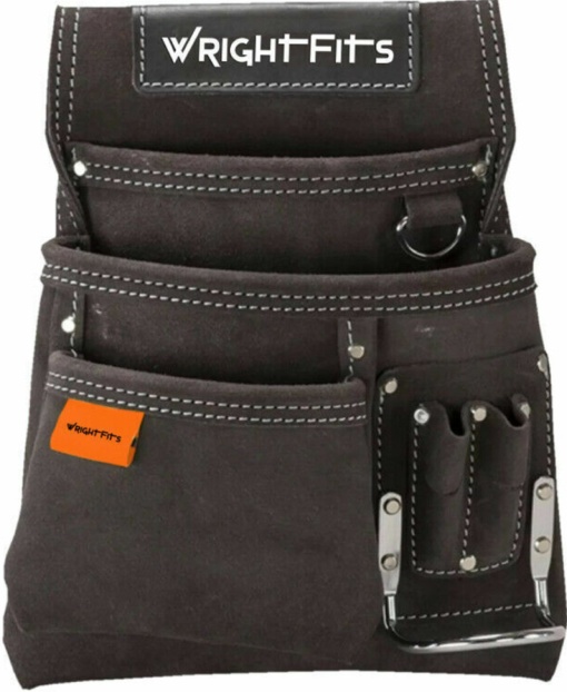 WrightFits Leather Tool Belt Pouch Nail and Hammer Pouch Organiser & Storage