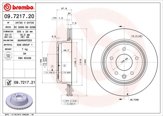 Brembo 09.7217.21 Prime Brake Disc - Image 10