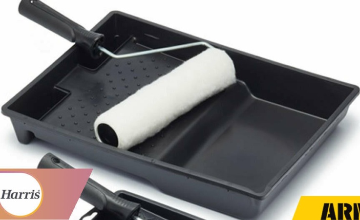 Harris 11 Pcs Decorating Kit 9"" Roller Set Tray Frame Gloss Sleeve Paint Brush