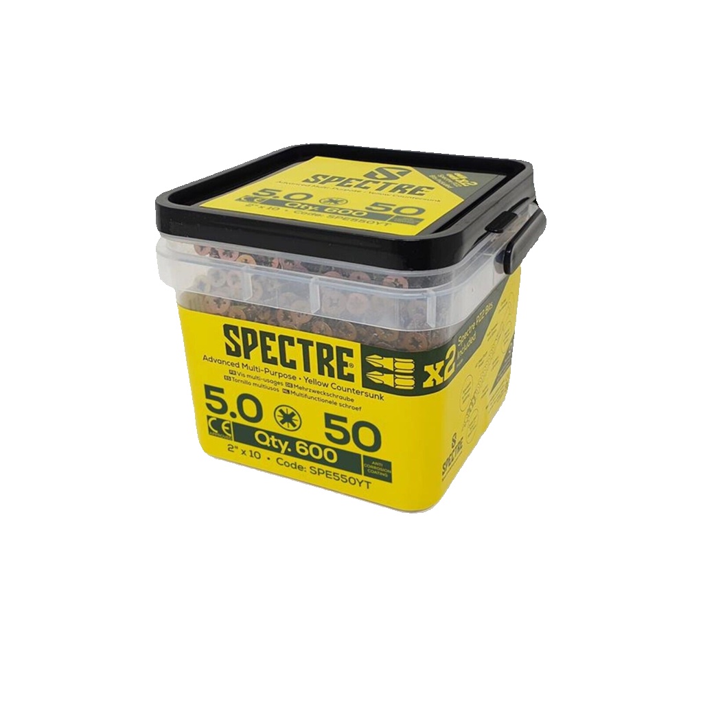 ForgeFix Spectre™ Pozi Compatible Wood Screw CSK ZYP 5.0 x 50mm Tub 600
