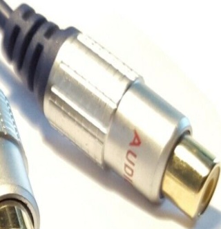NAIM 5 PIN TWIST-LOCKING DIN TO 2 X PHONO RCA SOCKETS OFC CABLE (15CM)