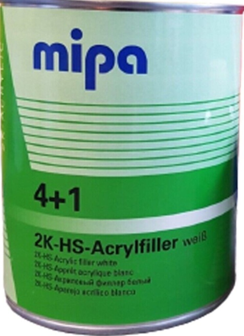MIPA 4+1 Acrylfiller High Build Primer Grey 1L Activator H5 0.25L 2k -4 + 1