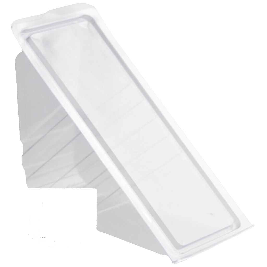500 x CLEAR PLASTIC SANDWICH WEDGES HINGED LID DEEP FILL CONTAINERS 180x80x80mm