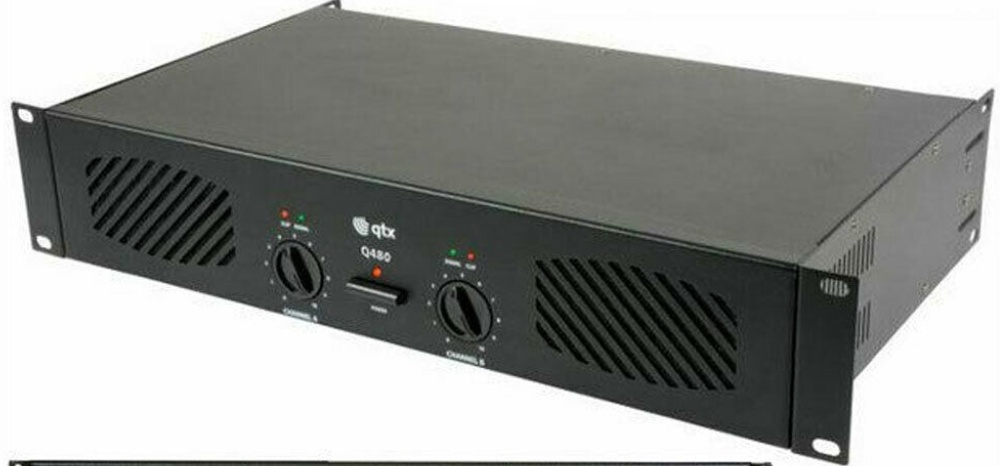 QTX Q480 Power Amplifier Powerful Stereo 240W Speaker Bar Cafe DJ Amp 2X 240W