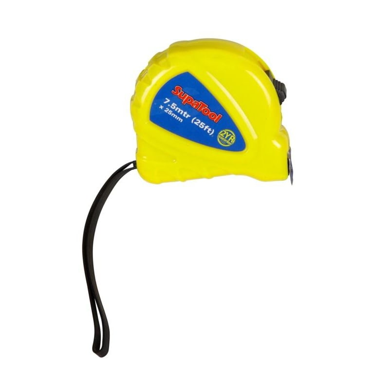 SupaTool Tape Measure - Plastic Case - Yellow
