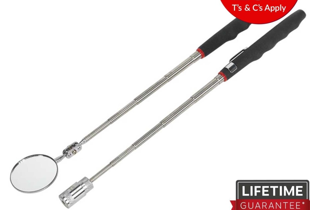 Sealey Telescopic Magnetic LED Pick-Up Tool & Inspection Mirror Set 2pc - S0941 - Image 6