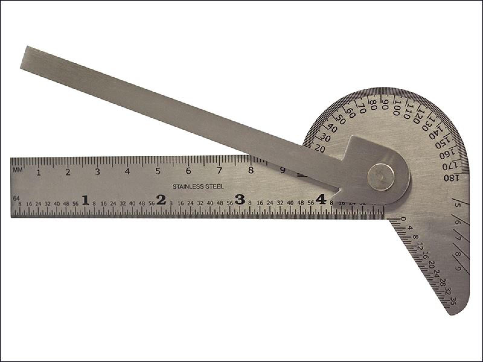 4"" / 100mm MULTI PURPOSE ANGLE FINDER PROTRACTOR GAUGE RULE, FAITHFULL GAUGEMULT