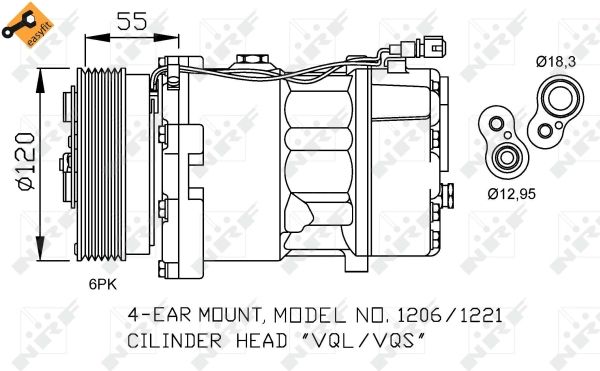 Air Con Compressor fits SEAT TOLEDO 1M 99 to 06 AC Conditioning NRF 1J0820803 - Image 12