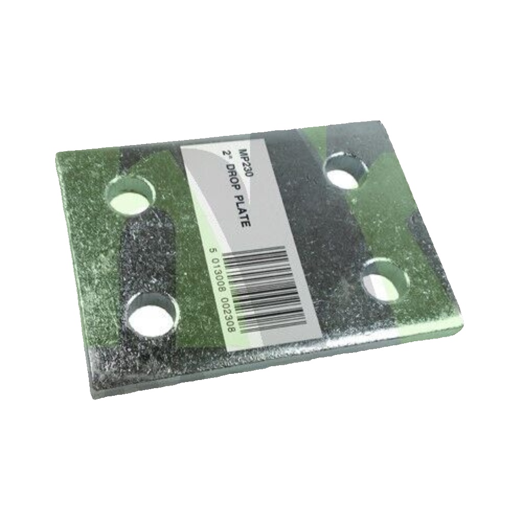 2"" Drop Plate, Tow Ball, Tow Hitch, Tow Bar, Height, Silver, 2 inch, Maypole