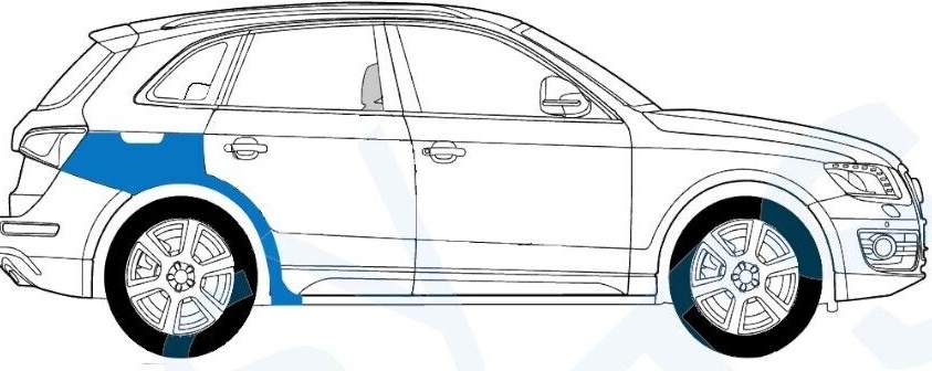 AUDI Q5 8R 2008-2012 REAR WHEEL ARCH REAR WING / PAIR