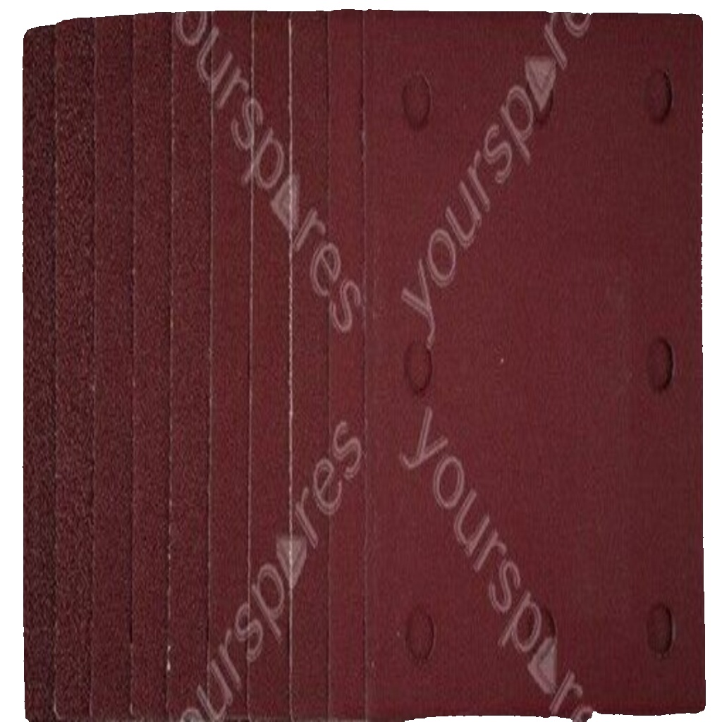 Draper 54347 1/4 Sanding Sheets with Hook and Loop 115 x 105mm Assorted Grit (Pa