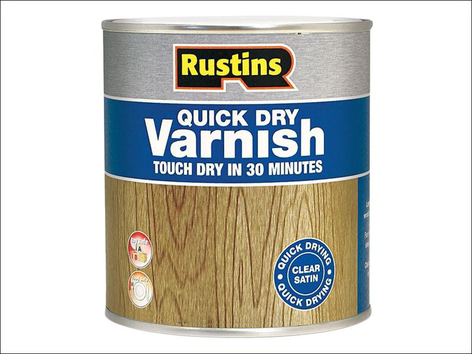 Rustins Vste250 Quick Dry Varnish Satin Teak 250Ml