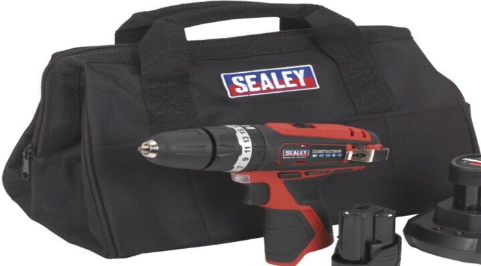 Sealey CP1201KIT Hammer Drill/Driver Kit 10mm 12V Li-ion - 2 Batteries