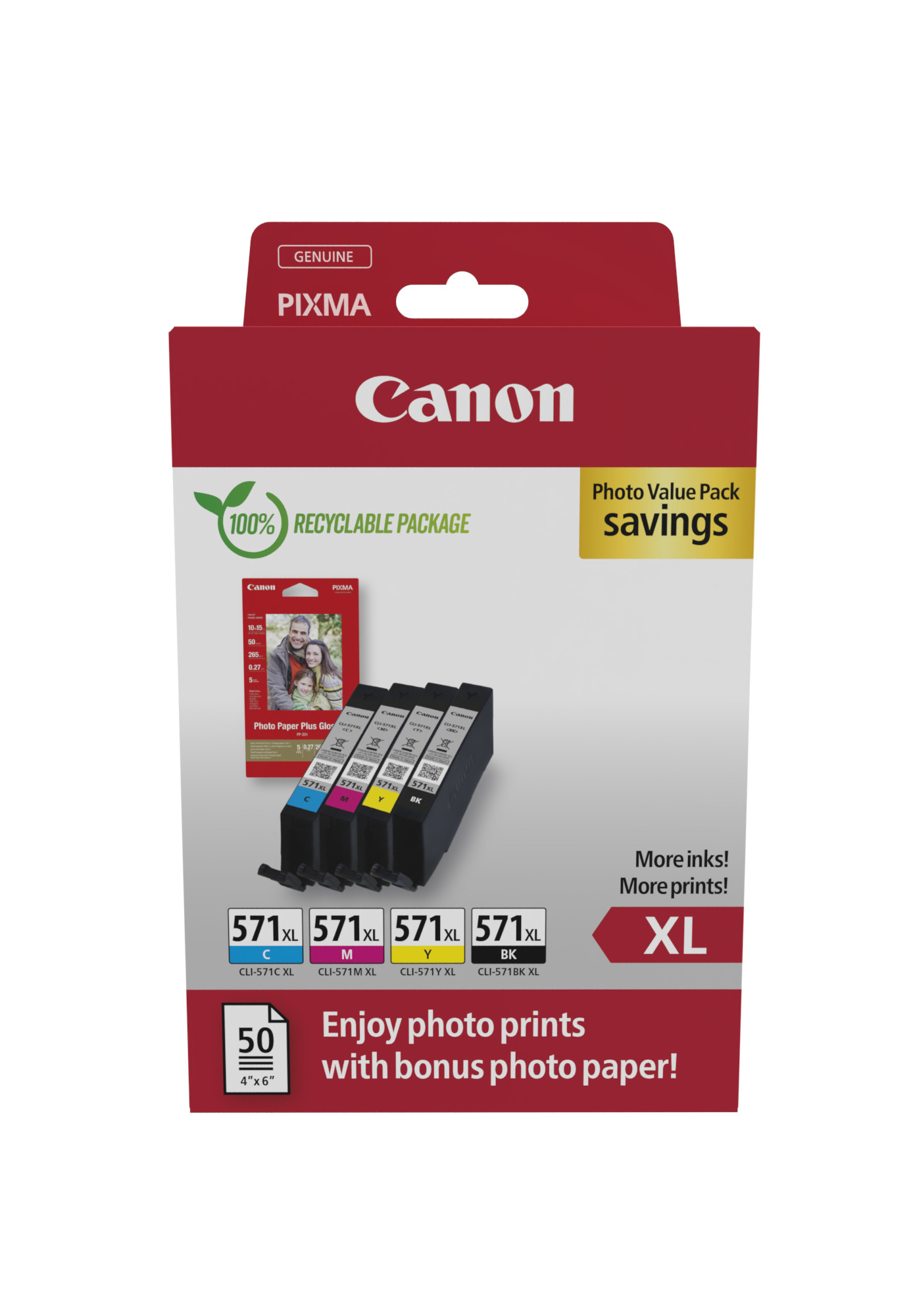 Canon CLI-571XL High Yield Genuine Ink Cartridges, Pack of 4 for MG6851 - Image 29