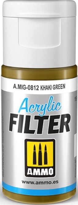 Ammo MIG 0812 - Acrylic Filter Khaki Green - New