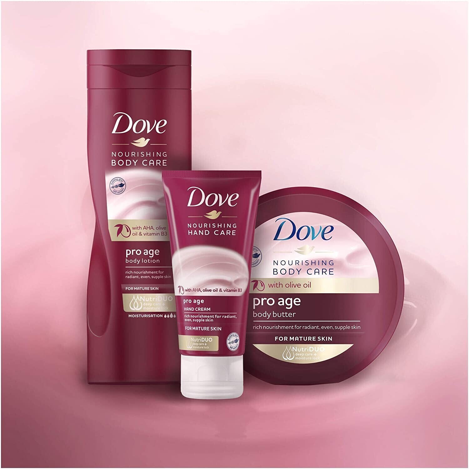 Dove Maroon Women's Pro Age 'Body Lotion' For Mature Skin 3X400ml In - Image 3