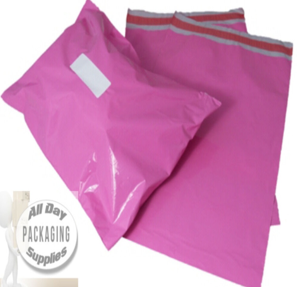50 x PINK POSTAL PLASTIC POSTAGE POLY MAILING BAGS MAILERS 12"" x 16"" 305x405mm