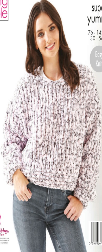 King Cole Super Chunky Easy Knit Knitting Pattern Sweater and Cardigan 5974 - Image 4